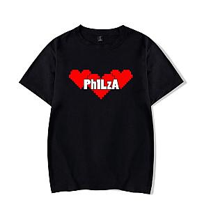 Philza T-shirt - Fashion Unisex Print Hot Sale Tops Short Sleeve Red Heart T-Shirt