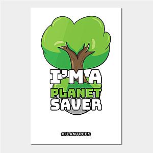 Mr Beast Posters - Cute Planet Saver Design teamtrees Poster TP0712