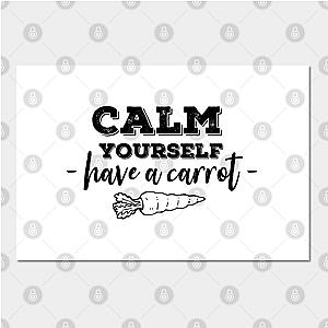 TommyInnit Posters - Have a carrot calm yourself Tommyinnit Quote (black) Poster TP2409