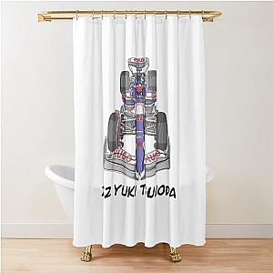 Sketching F1 Car and Driver Yuki Tsunoda Shower Curtain
