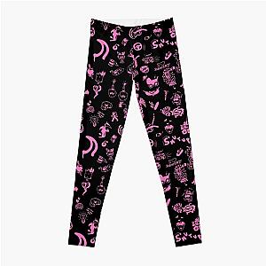 yungblud drawings tattoo sheet (pink) Leggings RB0208