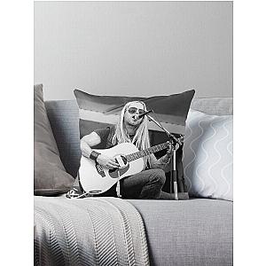 Zakk Wylde - BW Photograph Throw Pillow