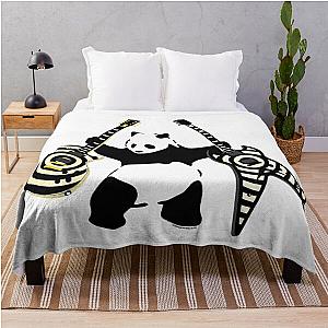 Panda with Guitars - Panda with Axes - Banksy inspired Panda - Zakk Wylde's Signature Guitars Throw Blanket