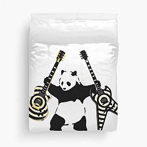 Panda with Guitars - Panda with Axes - Banksy inspired Panda - Zakk Wylde's Signature Guitars Duvet Cover