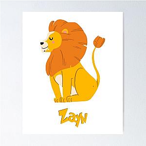 Zayn Lion Baby Boy Wild Animal Name Poster