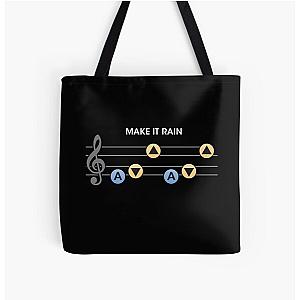 Zelda inspired art, Link Ocarina of time Song of Storms Make it Rain design All Over Print Tote Bag RB1608