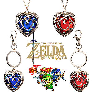 The Legend of Zelda Tears of The Kingdom Cosplay Openwork Love Crystal Necklace Keychains