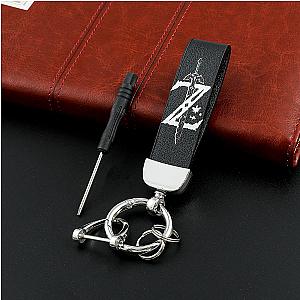 Game The Legend of Zelda Letter Z and Sword Logo Leather Keychain