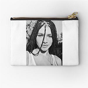 black and white Zendaya Painting Zipper Pouch