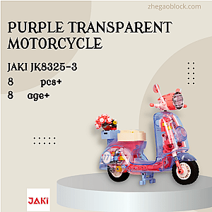 JAKI Block JK8325-3 Purple Transparent Motorcycle Creator Expert