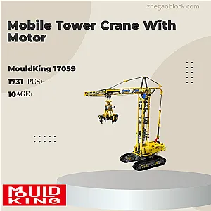 MOULD KING Block 17059 Mobile Tower Crane With Motor Technician