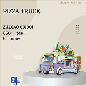 ZHEGAO Block 661001 Pizza Truck Creator Expert