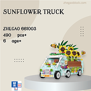 ZHEGAO Block 661003 Sunflower Truck Creator Expert