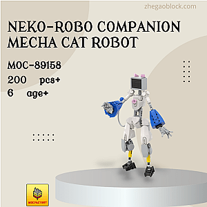 MOC Factory Block 89158 Neko-Robo Companion Mecha Cat Robot Creator Expert