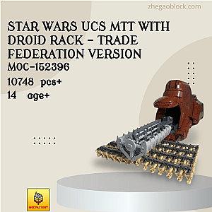 MOC Factory Block 152396 Star Wars UCS MTT With Droid Rack - Trade Federation Version Star Wars