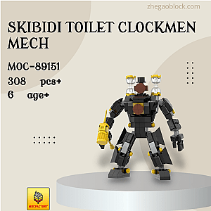 MOC Factory Block 89151 Skibidi Toilet Clockmen Mech Movies and Games
