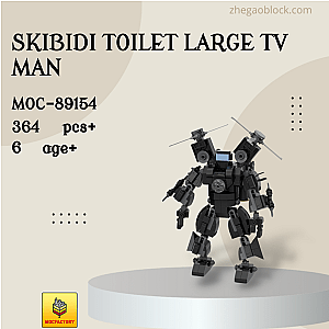 MOC Factory Block 89154 Skibidi Toilet Large TV Man Movies and Games