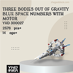 YHD Block 300027 Three Bodies Out Of Gravity Blue Space Numbers With Motor Movies and Games