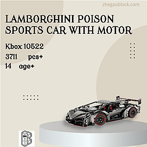 K-Box Block 10522 Lamborghini Poison Sports Car With Motor Technician