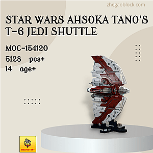 MOC Factory Block 154120 Star Wars Ahsoka Tano's T-6 Jedi Shuttle Star Wars