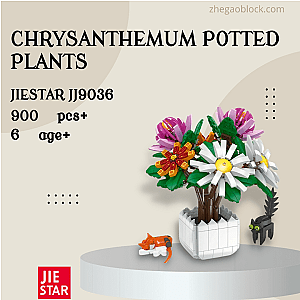 JIESTAR Block JJ9036 Chrysanthemum Potted Plants Creator Expert