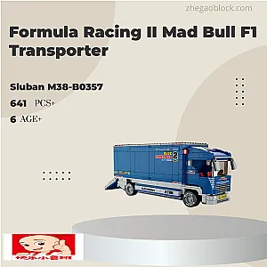 Sluban Block M38-B0357 Formula Racing II Mad Bull F1 Transporter Technician