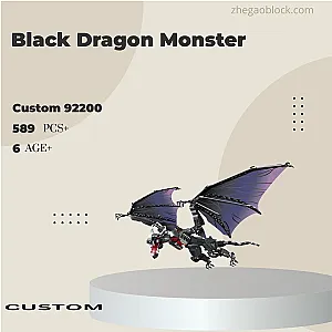 Custom Block 92200 Black Dragon Monster Creator Expert