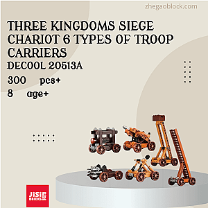 DECOOL / JiSi Block 20513A Three Kingdoms Siege Chariot 6 Types Of Troop Carriers Military