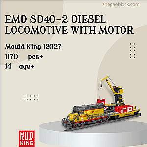 MOULD KING Block 12027 EMD SD40-2 Diesel Locomotive With Motor Technician