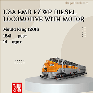 MOULD KING Block 12018 USA EMD F7 WP Diesel Locomotive With Motor Technician