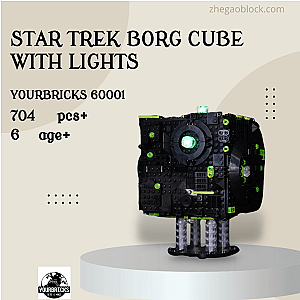 YOURBRICKS Block 60001 Star Trek Borg Cube with Lights Movies and Games