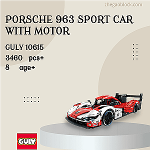 GULY Block 10615 Porsche 963 Sport Car With Motor Technician
