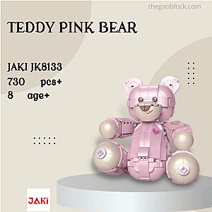 JAKI Block JK8133 Teddy Pink Bear Creator Expert