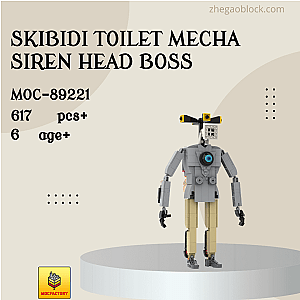 MOC Factory Block 89221 Skibidi Toilet Mecha Siren Head Boss Movies and Games
