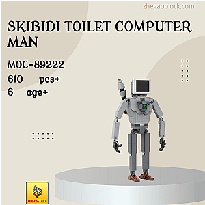 MOC Factory Block 89222 Skibidi Toilet Computer Man Movies and Games