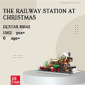 JIESTAR Block 89142 The Railway Station At Christmas Creator Expert