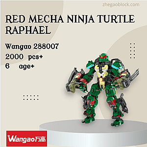 Wangao Block 288007 Red Mecha Ninja Turtle Raphael Movies and Games