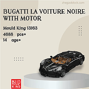 MOULD KING Block 13163 Bugatti La Voiture Noire With Motor Technician