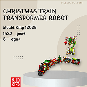 MOULD KING Block 12028 Christmas Train Transformer Robot Creator Expert