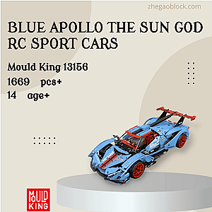 MOULD KING Block 13156 Blue Apollo The Sun God RC Sport Cars Technician