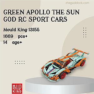 MOULD KING Block 13155 Green Apollo The Sun God RC Sport Cars Technician