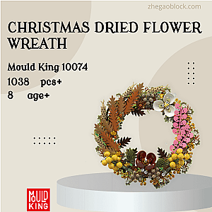 MOULD KING Block 10074 Christmas Dried Flower Wreath Creator Expert