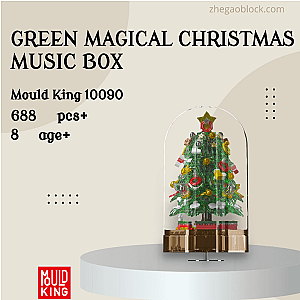 MOULD KING Block 10090 Green Magical Christmas Music Box Creator Expert