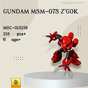 MOC Factory Block 153219 Gundam MSM-07S Z'Gok Movies and Games