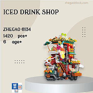 ZHEGAO Block 6134 Iced Drink Shop Creator Expert