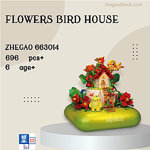 ZHEGAO Block 663014 Flowers Bird House Creator Expert