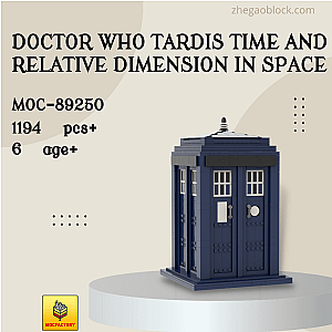 MOC Factory Block 89250 Doctor Who Tardis Time and Relative Dimension in Space Movies and Games