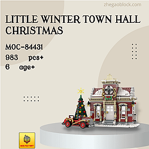 MOC Factory Block 84431 Little Winter Town Hall Christmas Creator Expert
