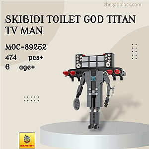 MOC Factory Block 89252 Skibidi Toilet God Titan TV Man Movies and Games