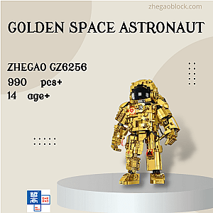 ZHEGAO Block GZ6256 Golden Space Astronaut Creator Expert
